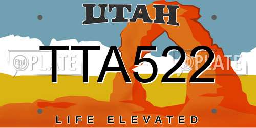 TTA522 Utah License Plate