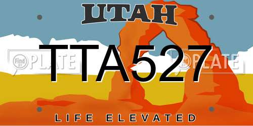 TTA527 Utah License Plate