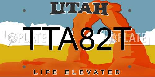 TTA82T Utah License Plate