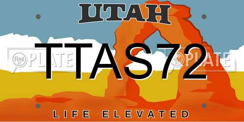 TTAS72 Utah License Plate