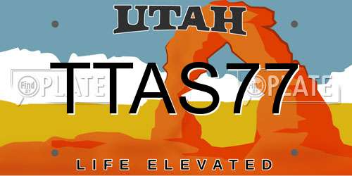 TTAS77 Utah License Plate