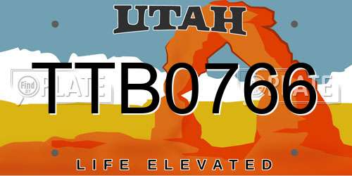 TTB0766 Utah License Plate