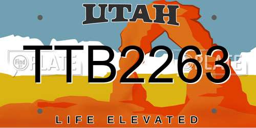TTB2263 Utah License Plate