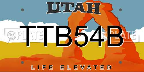 TTB54B Utah License Plate