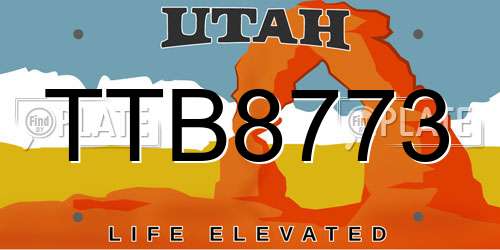 TTB8773 Utah License Plate