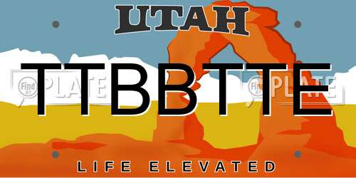 TTBBTTE Utah License Plate