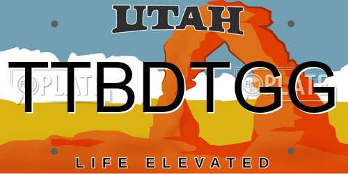 TTBDTGG Utah License Plate