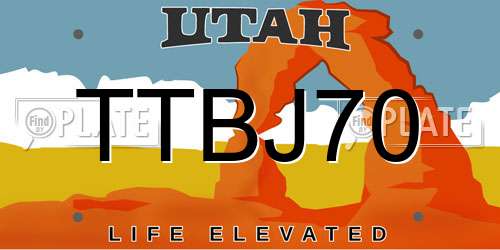 TTBJ70 Utah License Plate