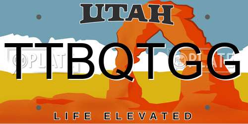TTBQTGG Utah License Plate
