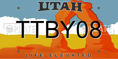 TTBY08 Utah License Plate