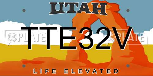 TTE32V Utah License Plate