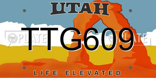 TTG609 Utah License Plate