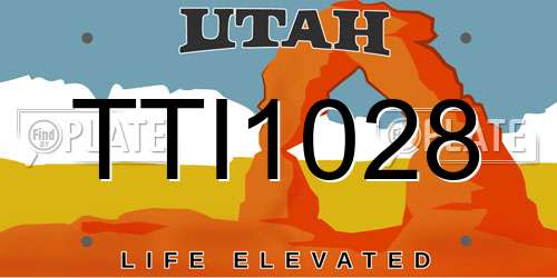 TTI1028 Utah License Plate