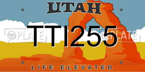TTI255 Utah License Plate