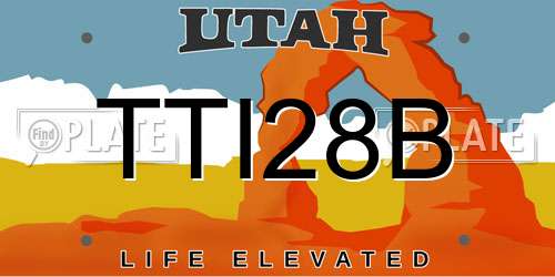 TTI28B Utah License Plate