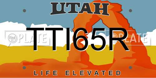 TTI65R Utah License Plate
