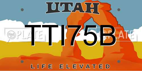TTI75B Utah License Plate