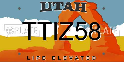 TTIZ58 Utah License Plate