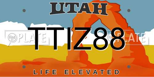 TTIZ88 Utah License Plate