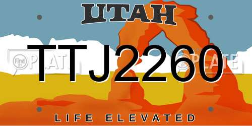 TTJ2260 Utah License Plate