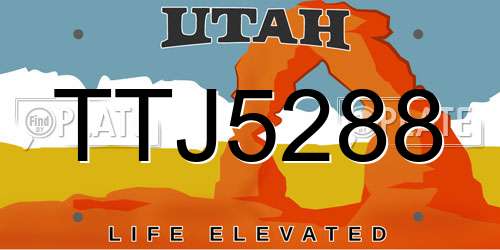 TTJ5288 Utah License Plate
