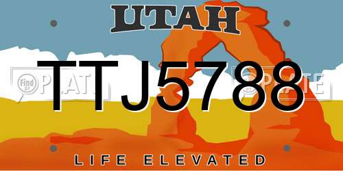 TTJ5788 Utah License Plate