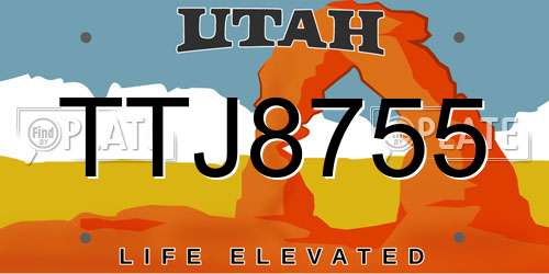 TTJ8755 Utah License Plate