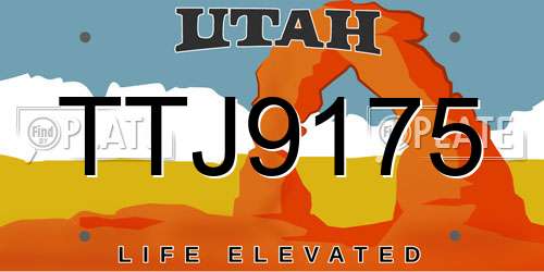 TTJ9175 Utah License Plate