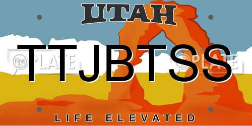 TTJBTSS Utah License Plate