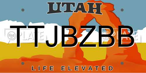 TTJBZBB Utah License Plate