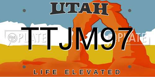 TTJM97 Utah License Plate