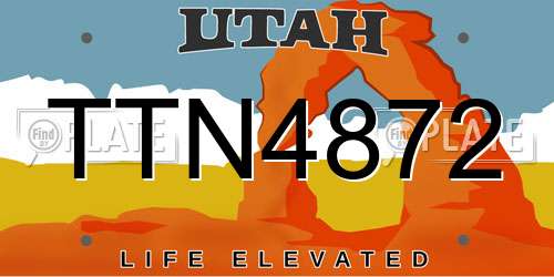 TTN4872 Utah License Plate