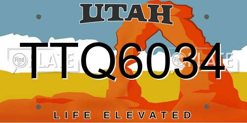 TTQ6034 Utah License Plate