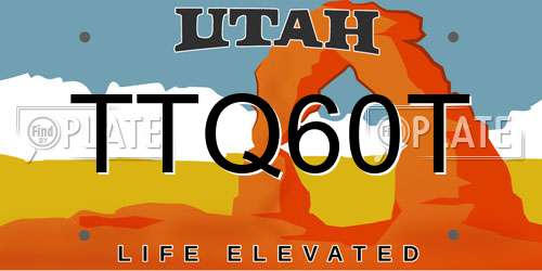 TTQ60T Utah License Plate