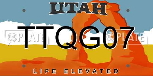 TTQG07 Utah License Plate