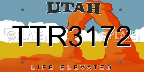 TTR3172 Utah License Plate