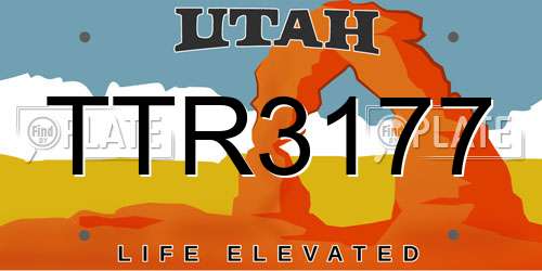 TTR3177 Utah License Plate