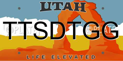 TTSDTGG Utah License Plate