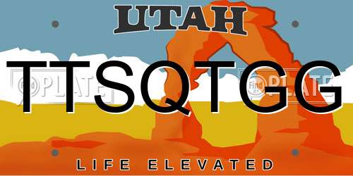 TTSQTGG Utah License Plate