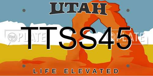 TTSS45 Utah License Plate