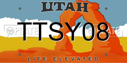 TTSY08 Utah License Plate