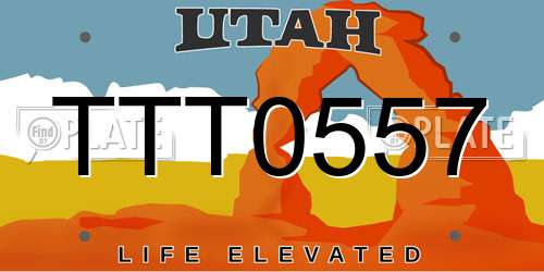 TTT0557 Utah License Plate