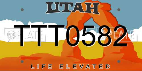 TTT0582 Utah License Plate