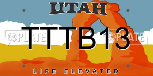 TTTB13 Utah License Plate