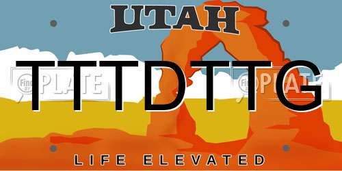 TTTDTTG Utah License Plate