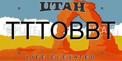 TTTOBBT Utah License Plate