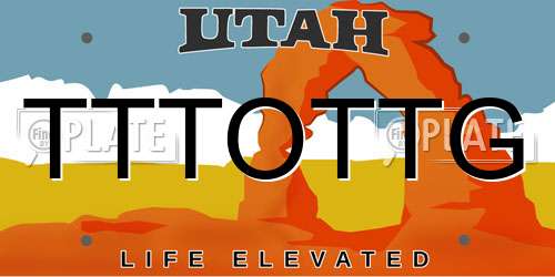 TTTOTTG Utah License Plate