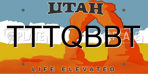 TTTQBBT Utah License Plate