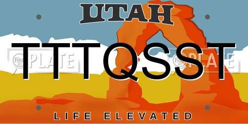TTTQSST Utah License Plate