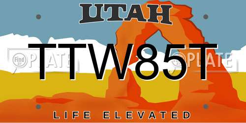 TTW85T Utah License Plate